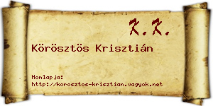 Körösztös Krisztián névjegykártya