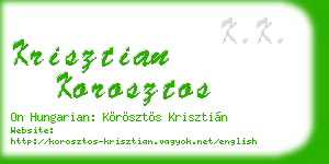 krisztian korosztos business card