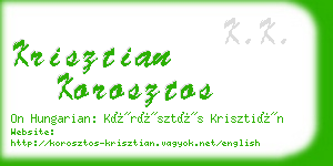 krisztian korosztos business card